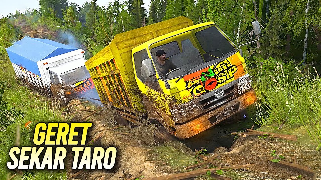 Truk Sekar Taro Tumbang dijalur ini - Spintires Mudrunner