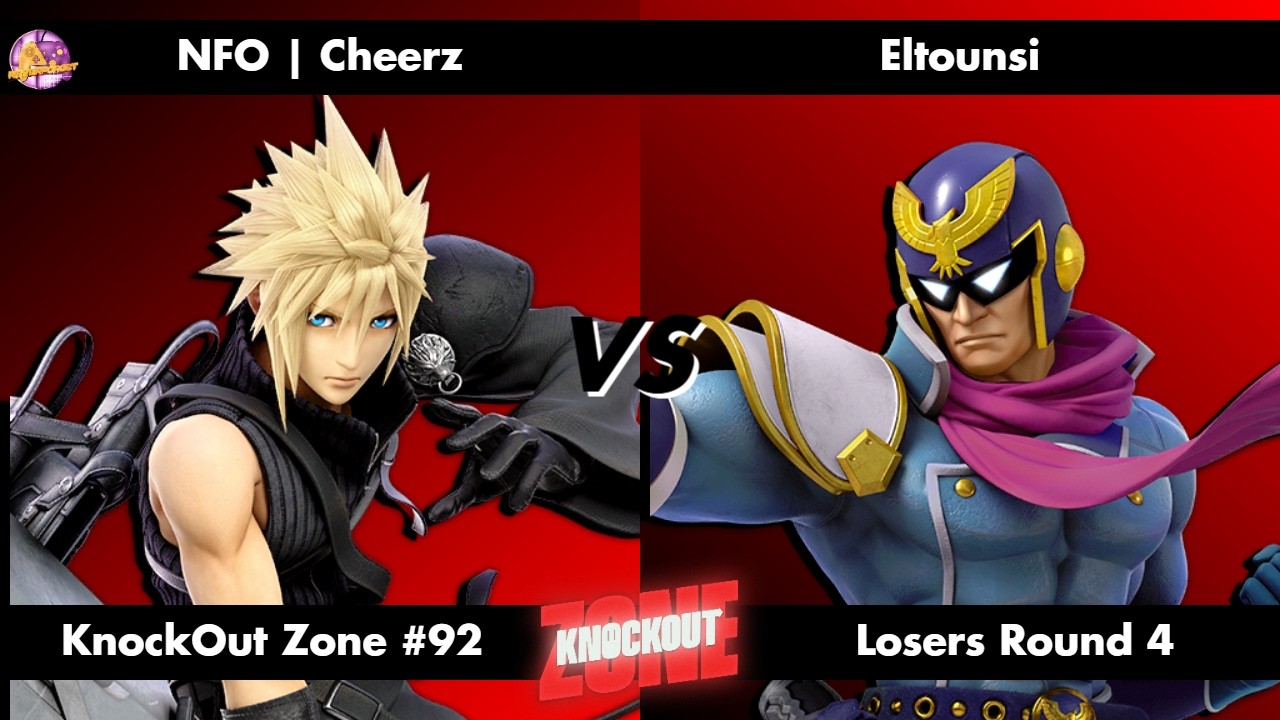 KnockOut Zone #98 - SSBU Losers Round 4 - Cheerz (Cloud) vs Eltounsi (Captain Falcon)
