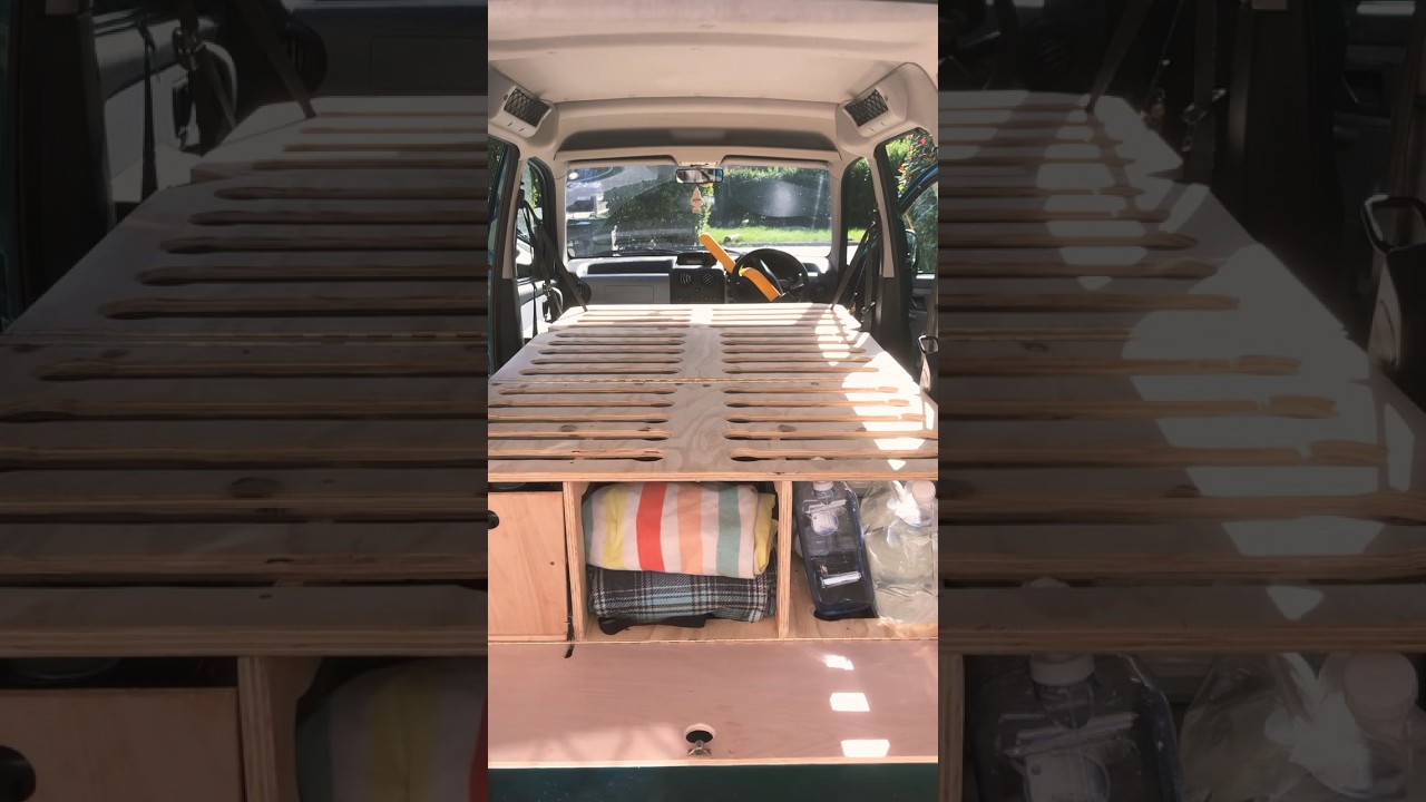 🚐 Mini camper bed & Storage build #vanlife #diy #minicamper #berlingo #diycraft #nomadlife #camper