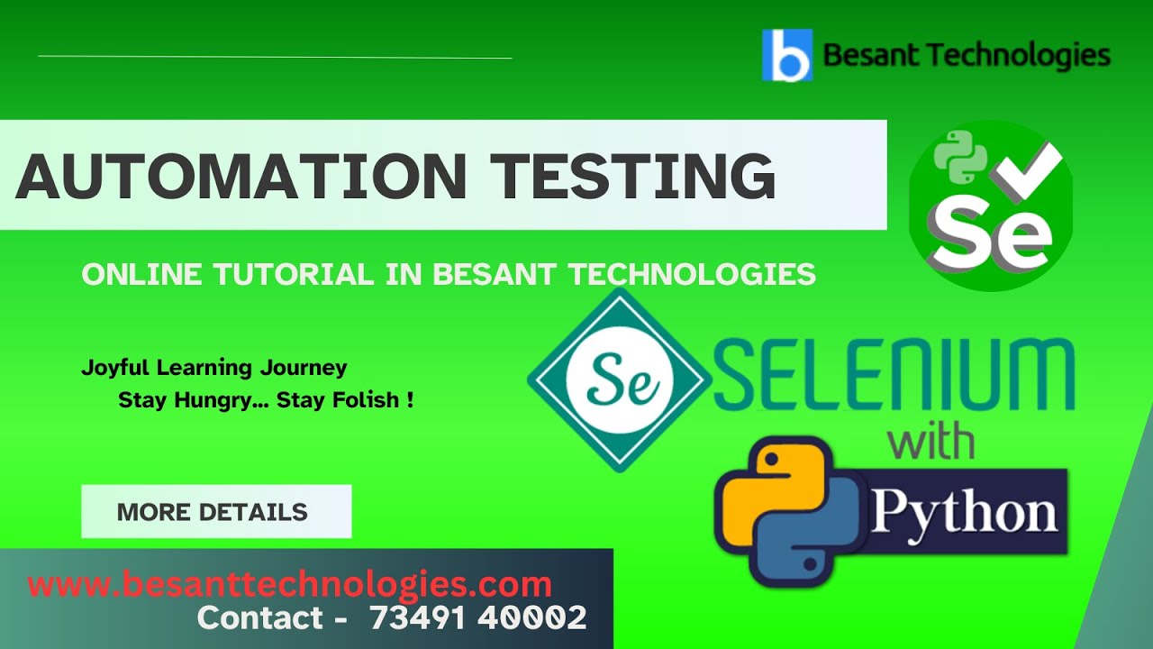Drag & Drop & Slider by Offset in Selenium | Actions Class Tutorial | Besant Technologies
