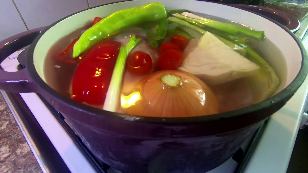 Húsleves (sertés) Oldalasból Grízgombóccal/ Meat (pork ribs) and Veg.Soup with Duplings