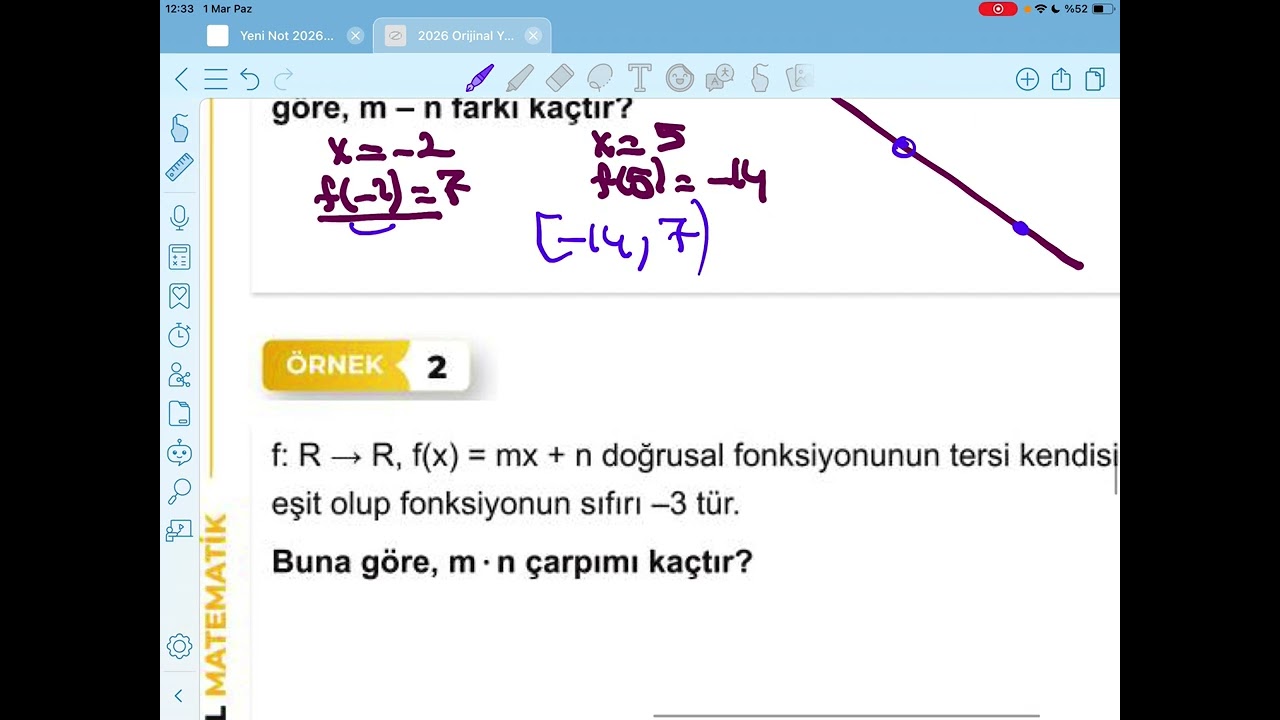 Fonksiyonlar ters fonksiyon 10. Sınıf yeni müfredat 2026