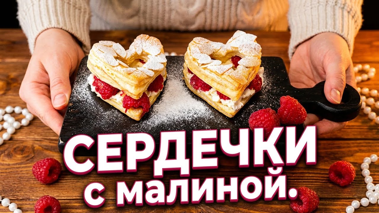 ДЕСЕРТ на День Святого Валентина! СЕРДЕЧКИ с малиной.