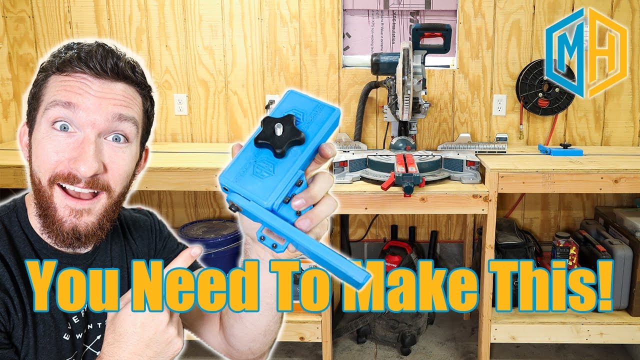 Super Simple Miter Saw Station With 3D Printed Stop Block!