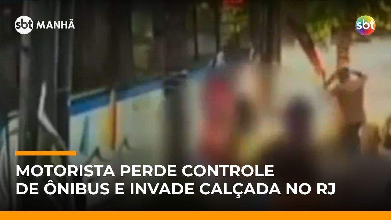 Motorista perde controle de ônibus e atropela três pessoas que estavam na calçada | #SBTManhã