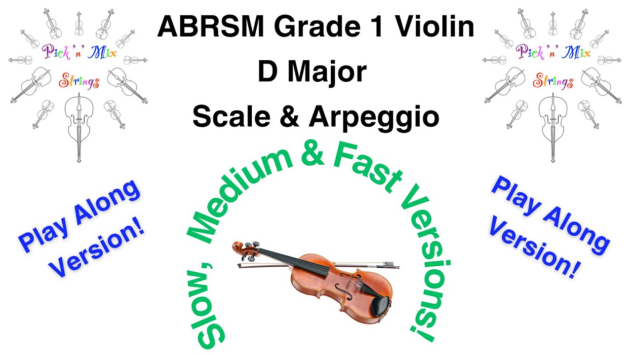 Violin ABRSM Grade 1 - D Major Scale & Arpeggio Practice Play-Along