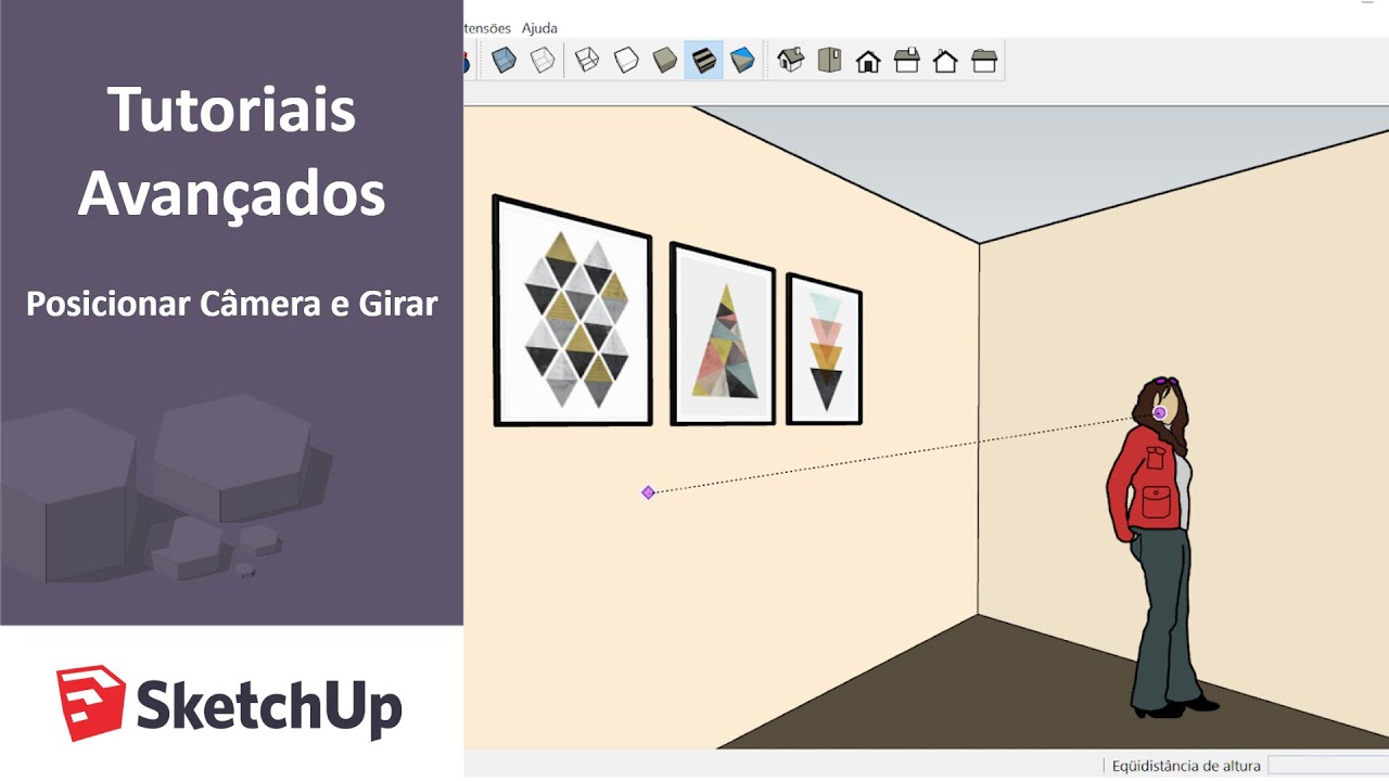Ferramentas Posicionar a Câmera e Girar - Tutoriais Avançados SketchUp