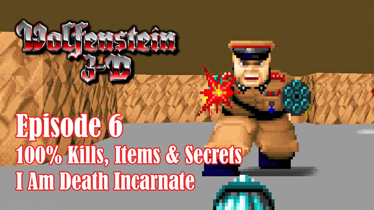 Wolfenstein 3D Episode 6 Walkthrough [100%, I am Death incarnate, No commentary]