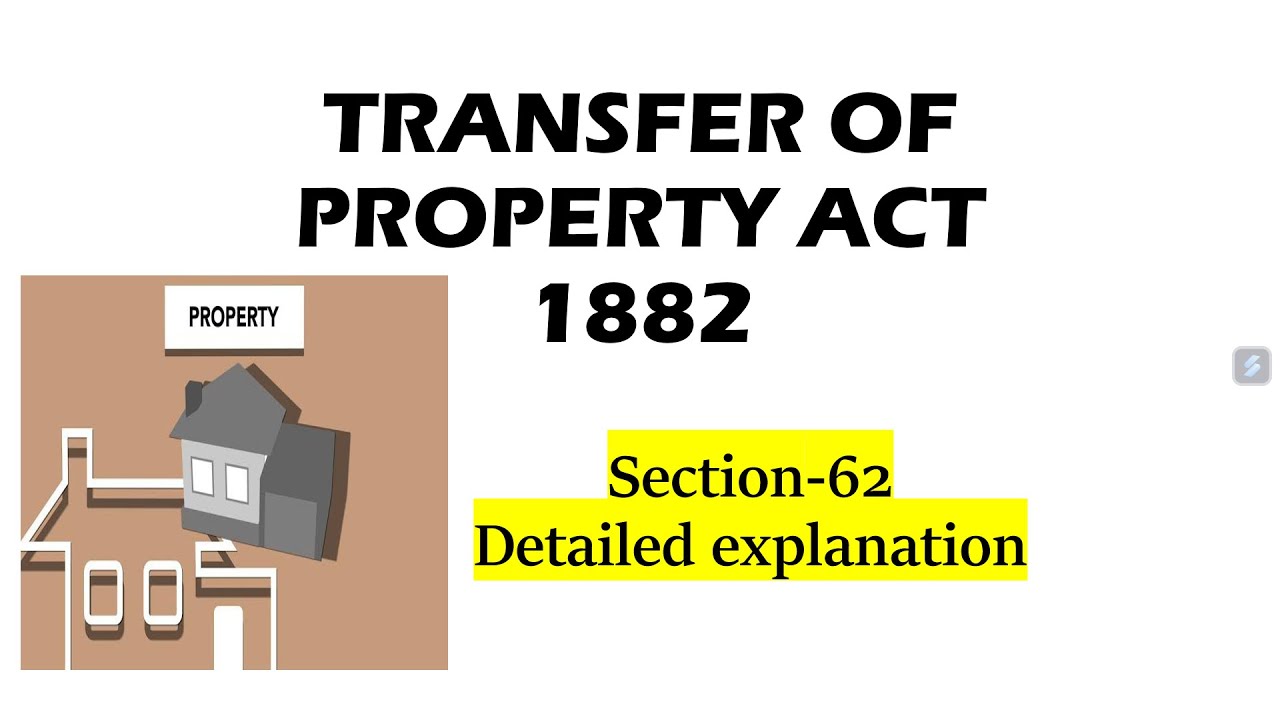 Section 62 of TPA, transfer of property act 1882, explained in detail, along with Bare act language