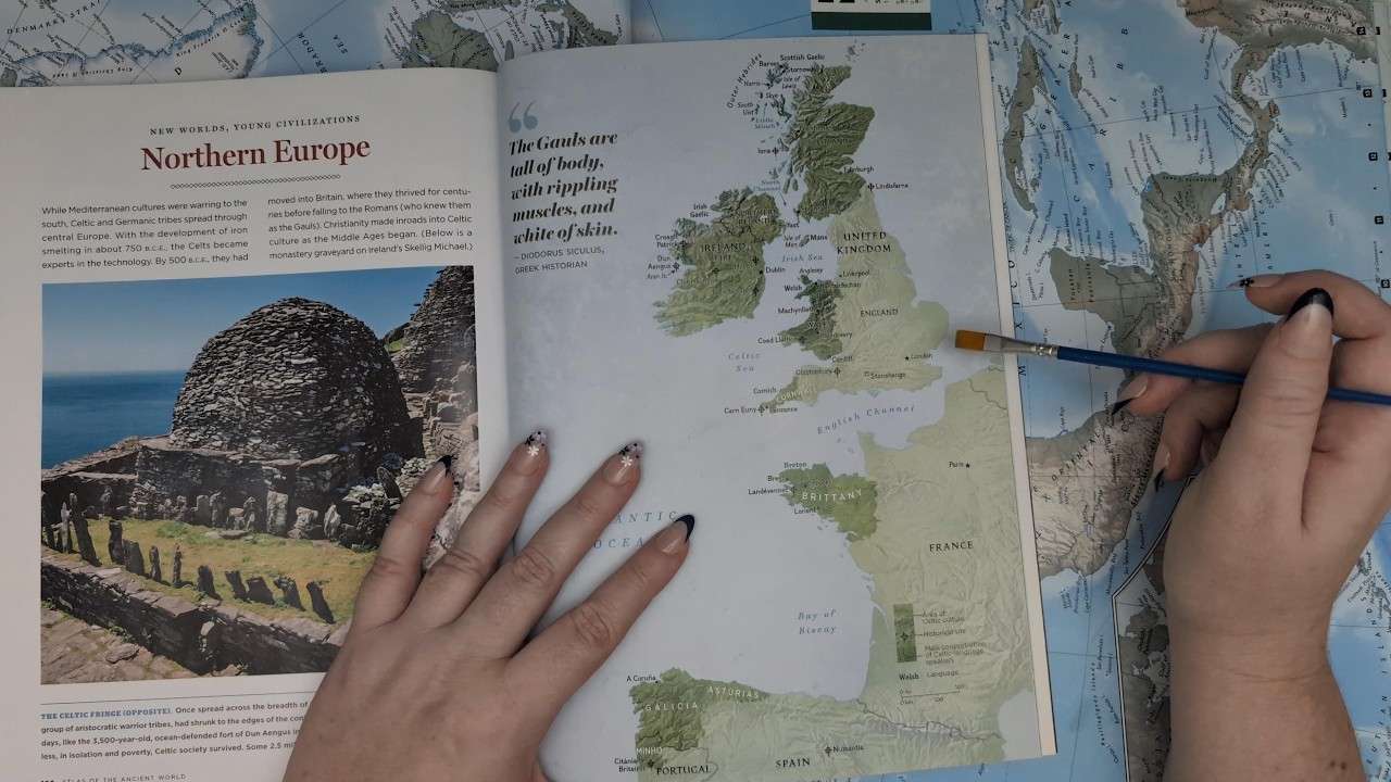 ASMR ~ Brushing Maps of World Civilizations! Mayan, Celtic, Malian, Polynesian, & More! Soft Spoken