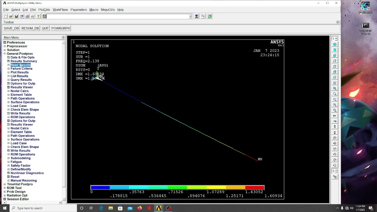 Determine The Natural Frequency And Mode Shapes Of A Cantilever Beam Under UDL