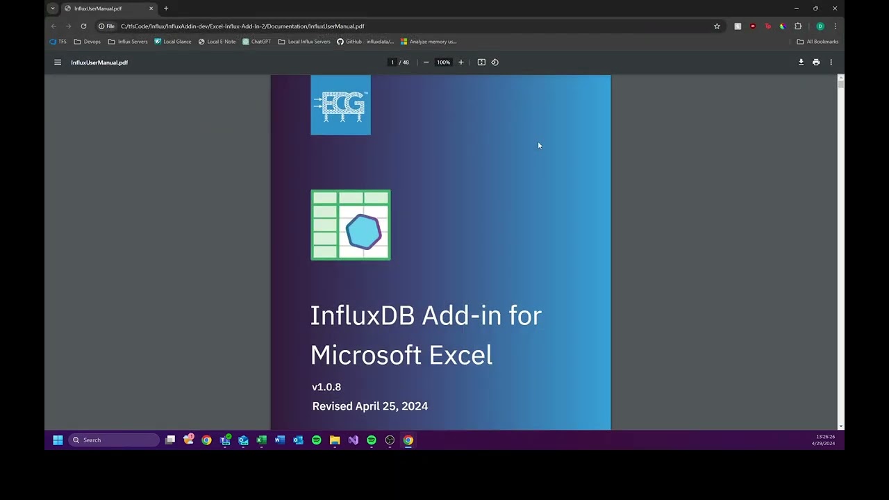 Writing Data With the ECG Excel Add In For InfluxDB