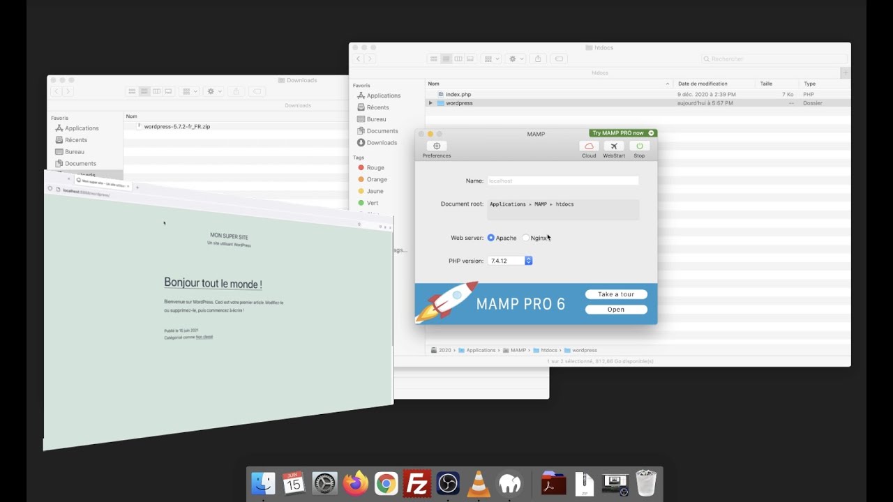 Installation de MAMP puis de WordPress sous MacOS