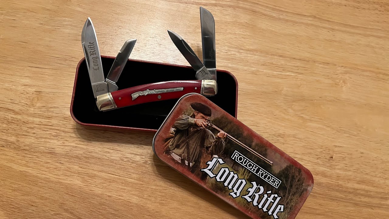 Unboxing the Rough Ryder Congress Folding Knife Long Rifle Red Smooth Bone RR2617