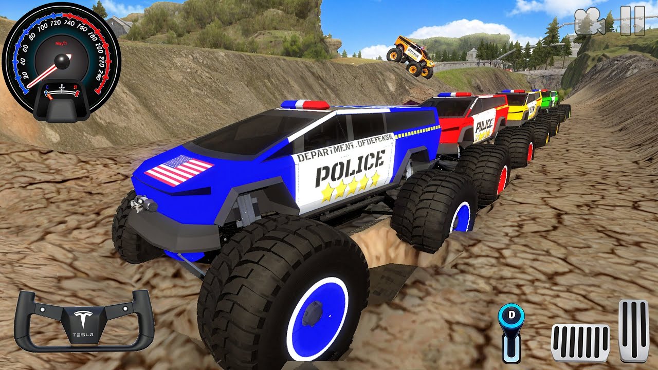 Juegos De Carros - Police Monster Trucks Impossible Driver #2 - Car Extreme Racing Android GamePlay