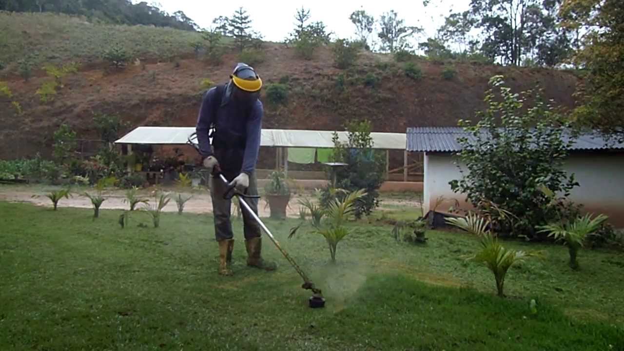 Ro&ccedil;adeira STIHL FR-220 costal, aparando grama