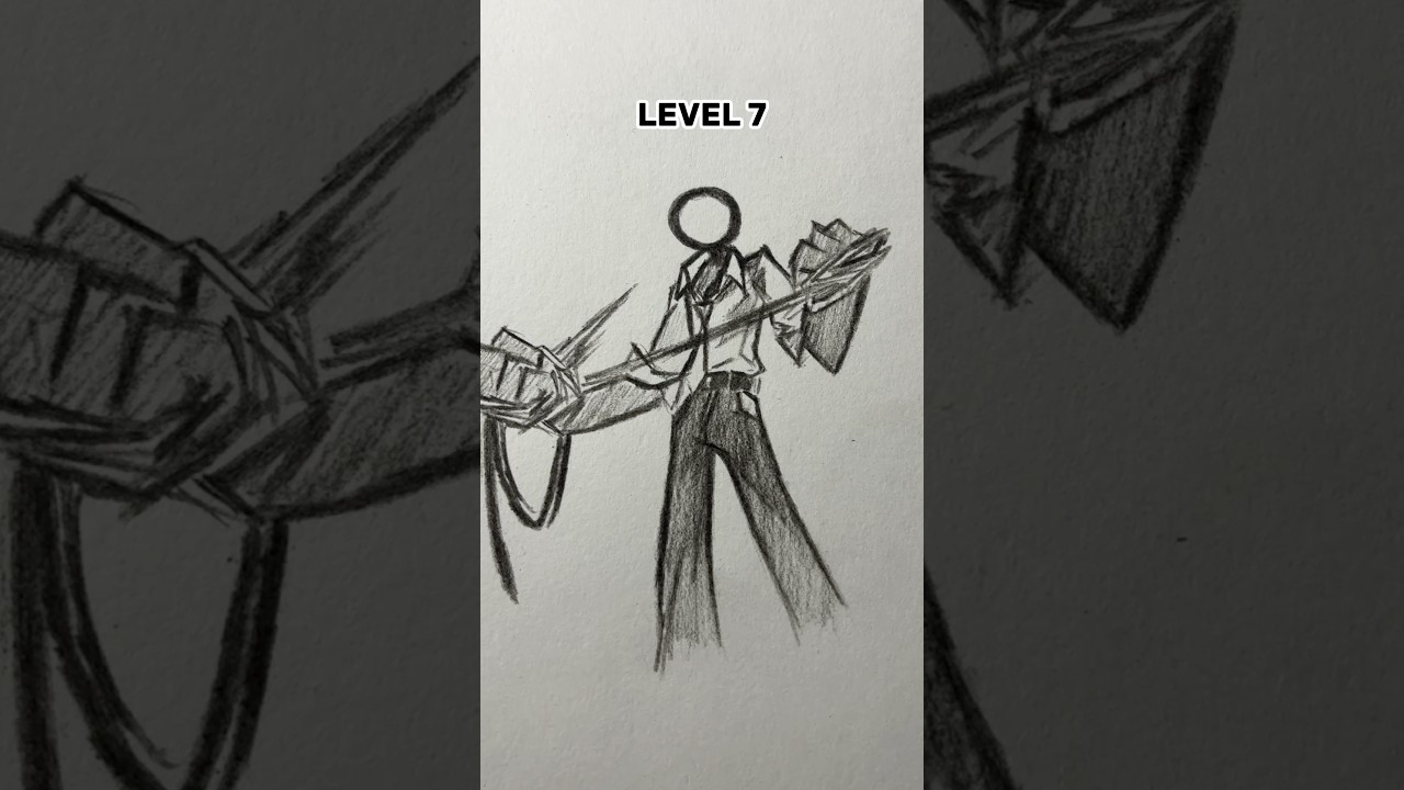 Drawing stickman with weapons in different levels #art #drawing #stickman #fpy