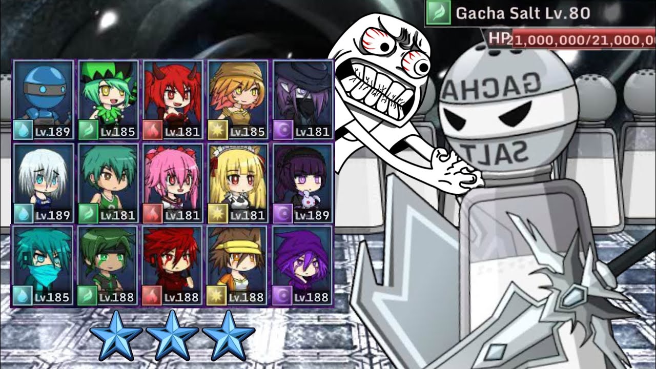 3-Stars vs. GACHA SALT BOSS 20 MILLION HP!! | Gacha World Boss Fight