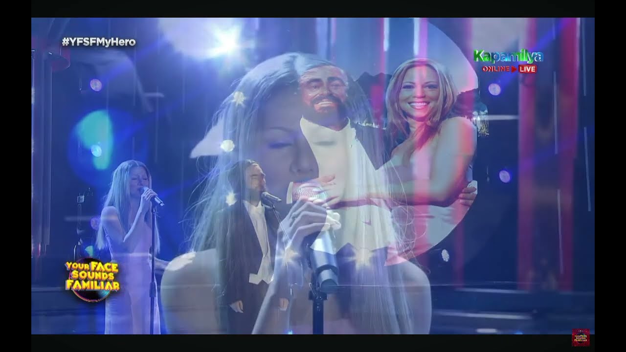 JMIELLE AS LUCIANO PAVARROTI AND MARIAH CAREY - HERO ( YOUR FACE SOUNDS FAMILIAR ) 