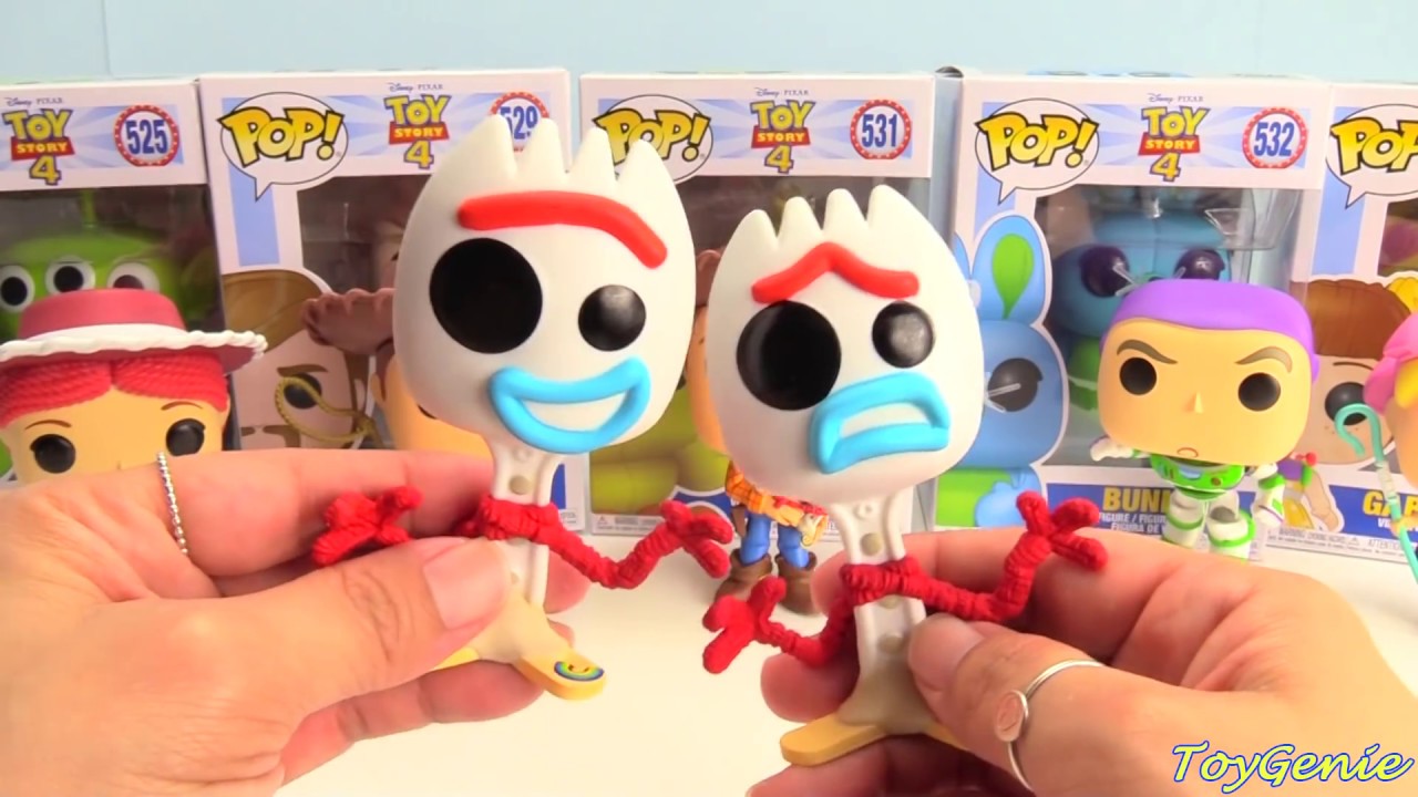 Unboxing Toy Story 4 Funko Pops Forky, Woody, Bo Peep