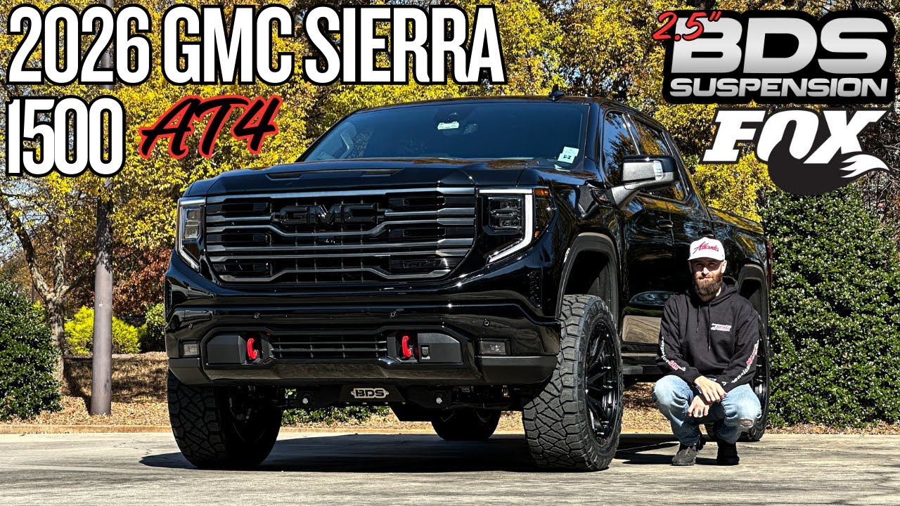 ЭЛИТНЫЙ И ОТЛИЧНЫЙ: GMC 1500 AT4 2026 года | Лифт-комплект BDS FOX Performance Elite 2,5 дюйма | ...
