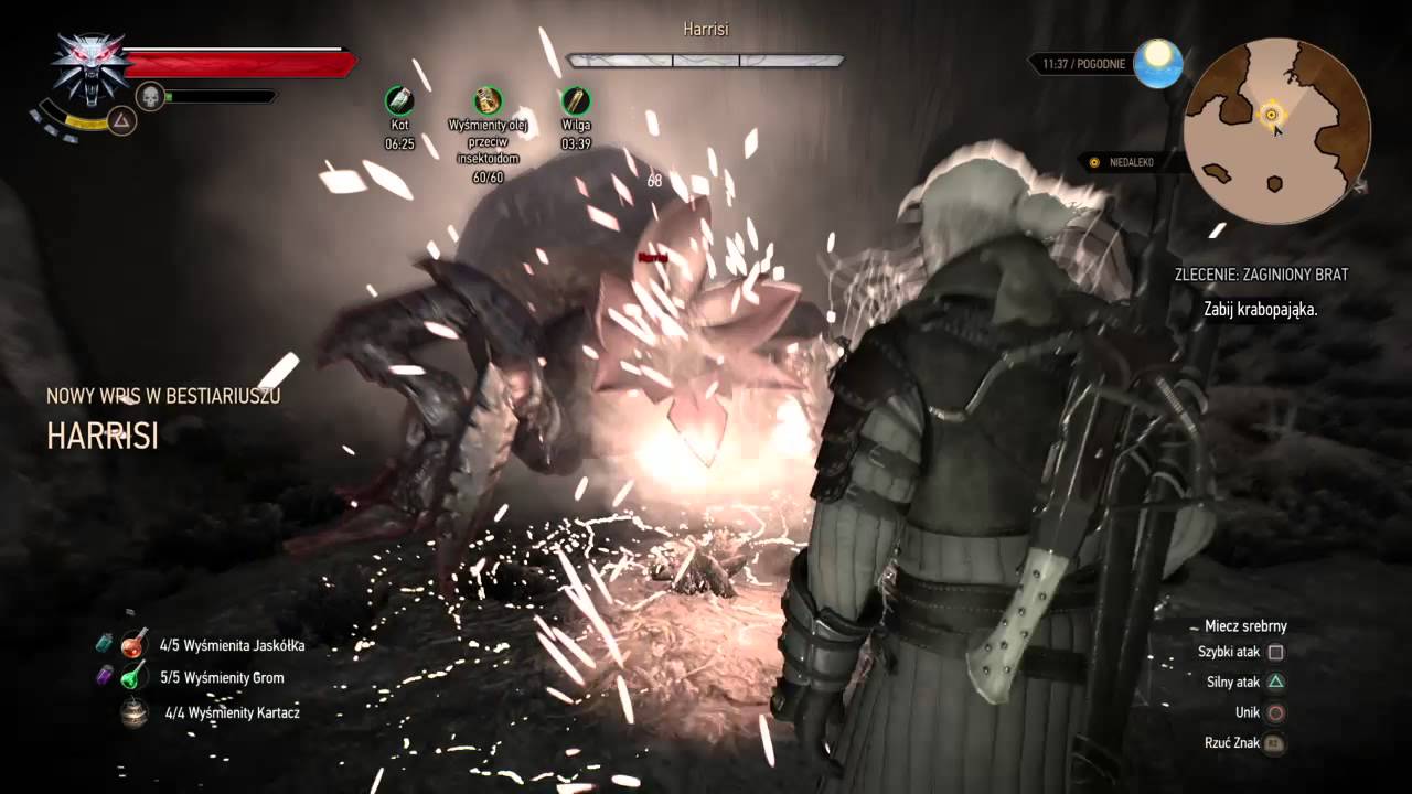 The Witcher 3: Geralt (30) vs Krabopajak (35) (hard)