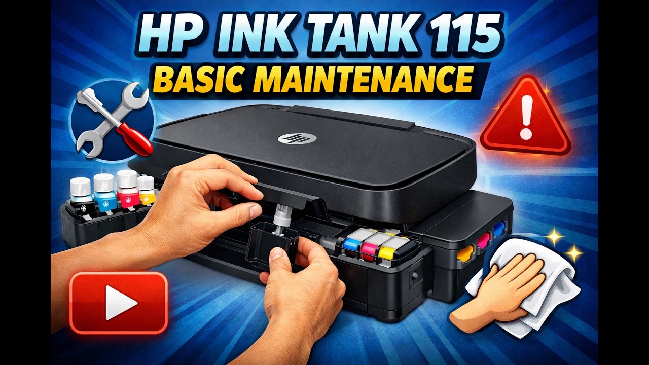 Hp ink tank 415 basic maintenance #hpprinter #noprint #inktank415 