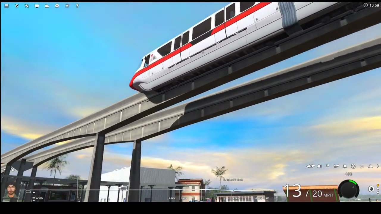 Trainz Railroad Simulator 2022 Express Monorail Reverse Operation 