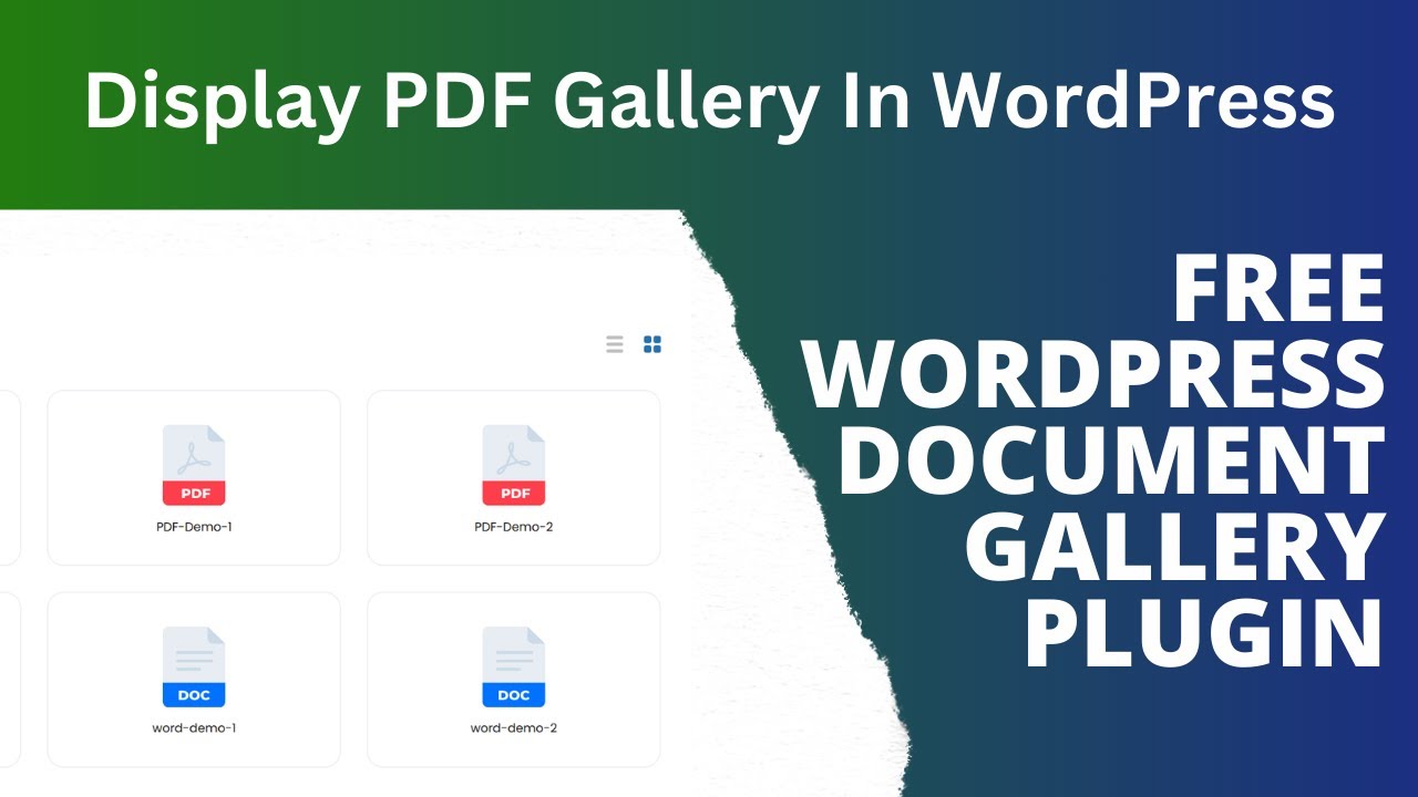 Бесплатный плагин для галереи документов WordPress | Отображение PDF-галереи в WordPress