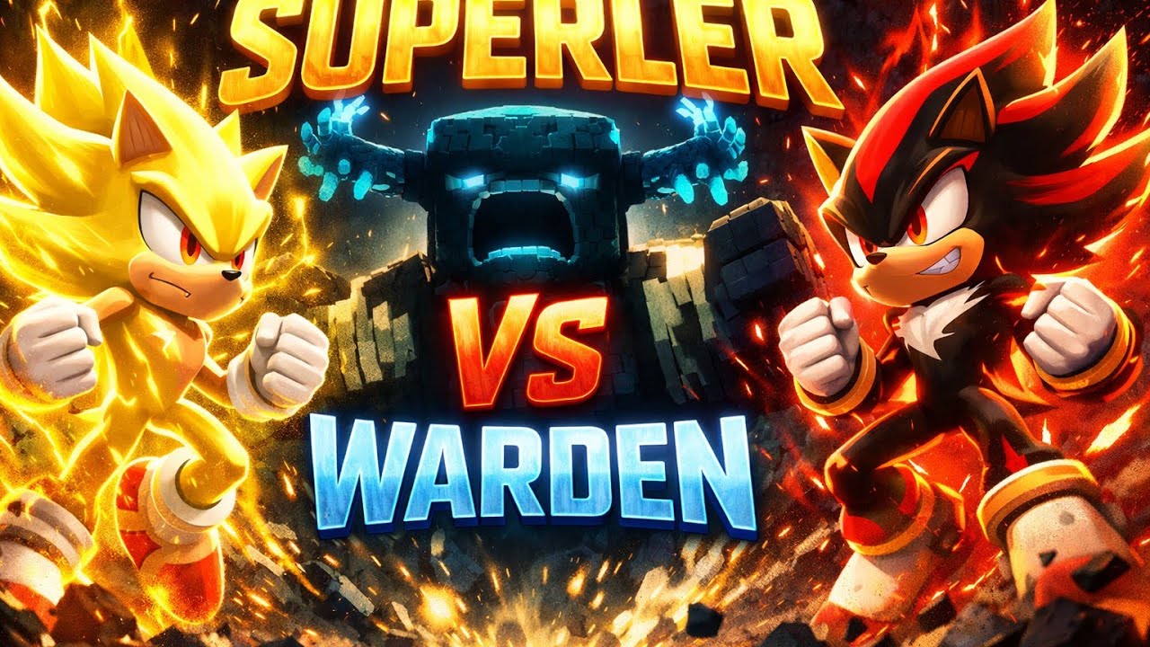 Super Sonic/Shadow VS Warden Minecraft