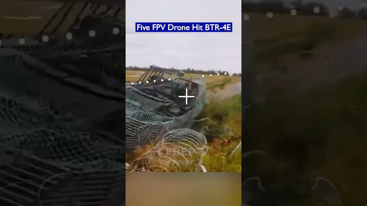 5 FPV Drones Destroy Abandoned Ukrainian BTR-4E