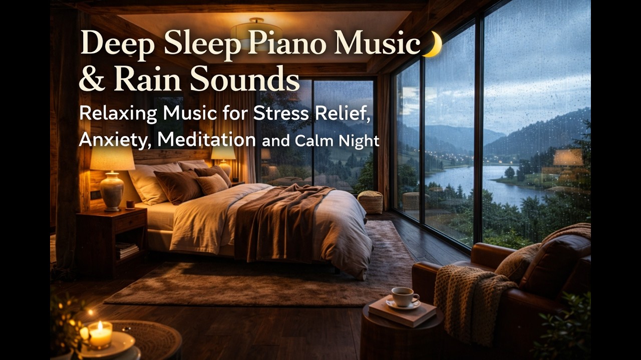 Deep Sleep Piano Music & Rain Sounds🌙Relaxing Music for Stress Relief,Anxiety, Meditation,Calm Night
