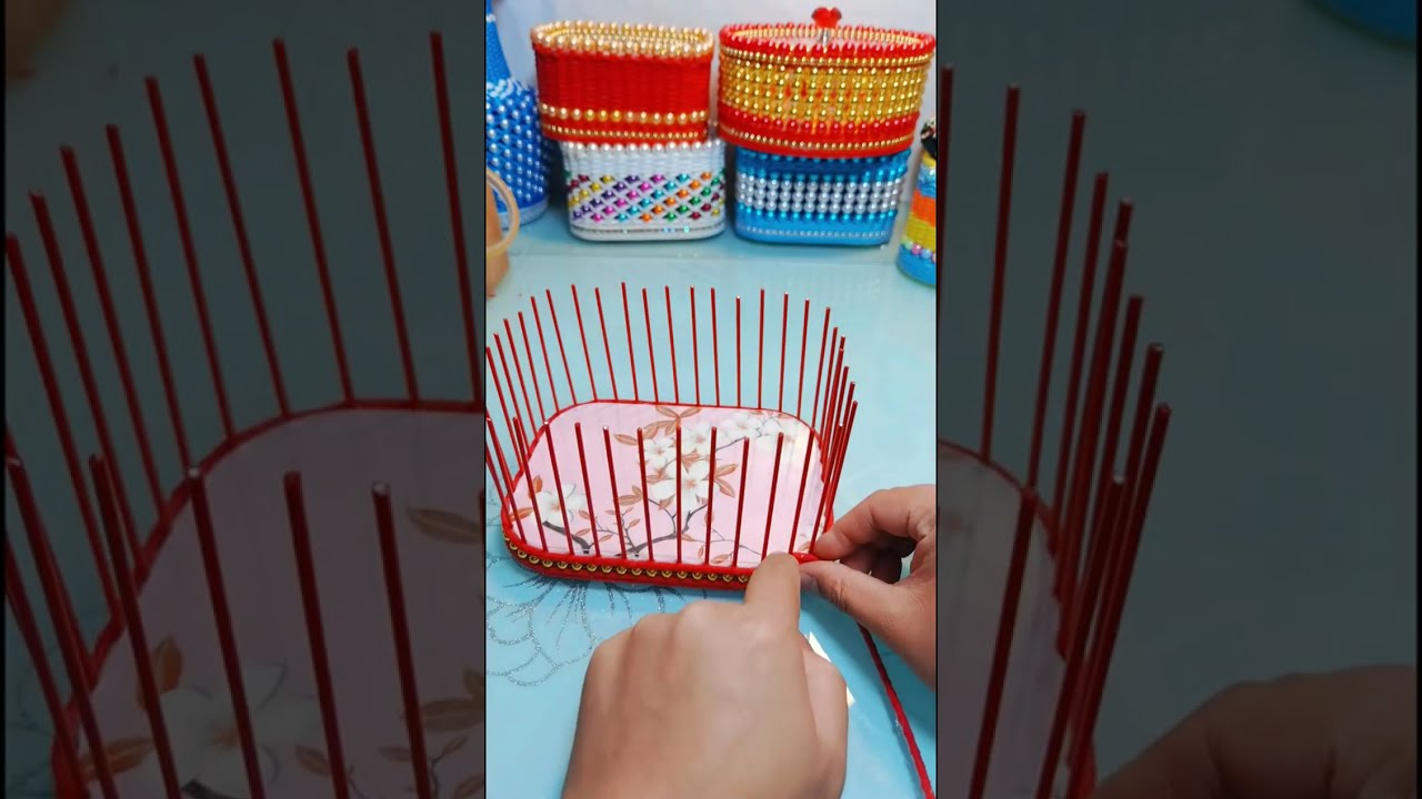 DIY Pearl & Bead Box Basket: Easy Weaving Tutorial ❤️🥰