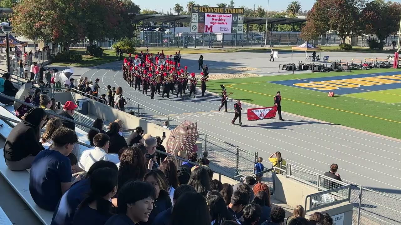 McLane HS - Armed Forces Marching On & Percussion Cadence - FUSD Band Showcase