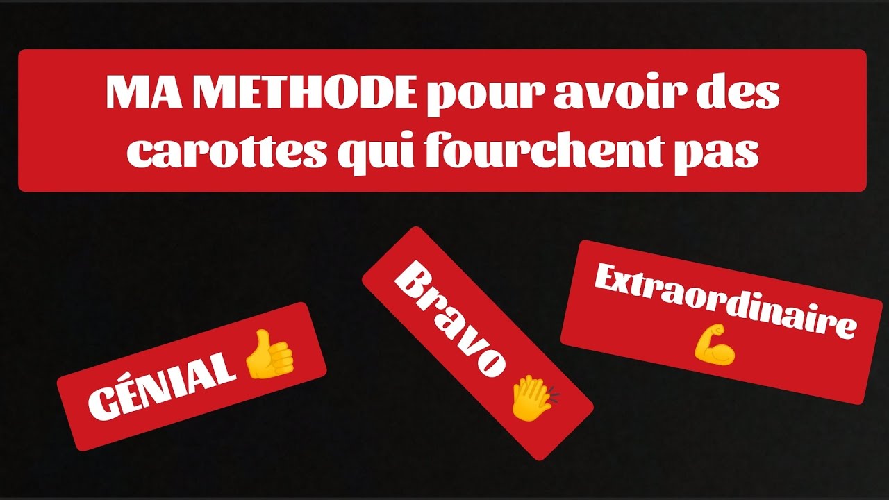 MA méthode pour avoir des carottes qui fourchent pas
