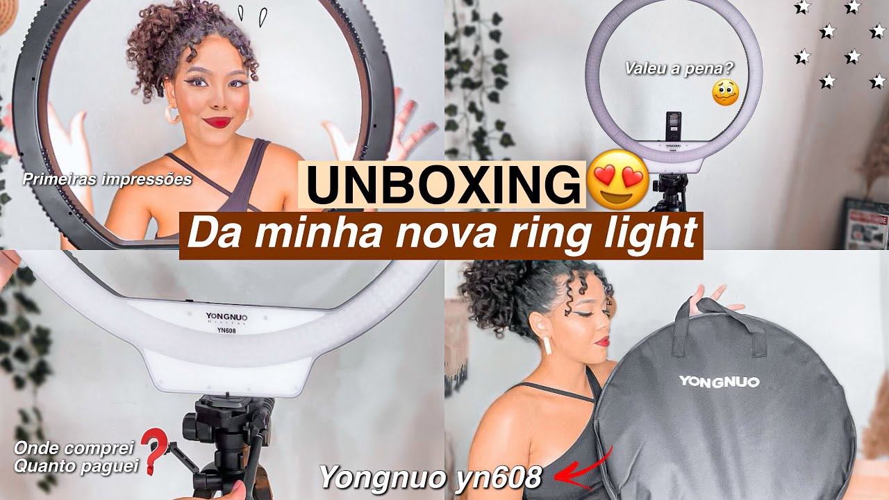 Unboxing da minha nova Ring Light Yongnuo YN608| primeiras impressões (valeu a pena? )🤔
