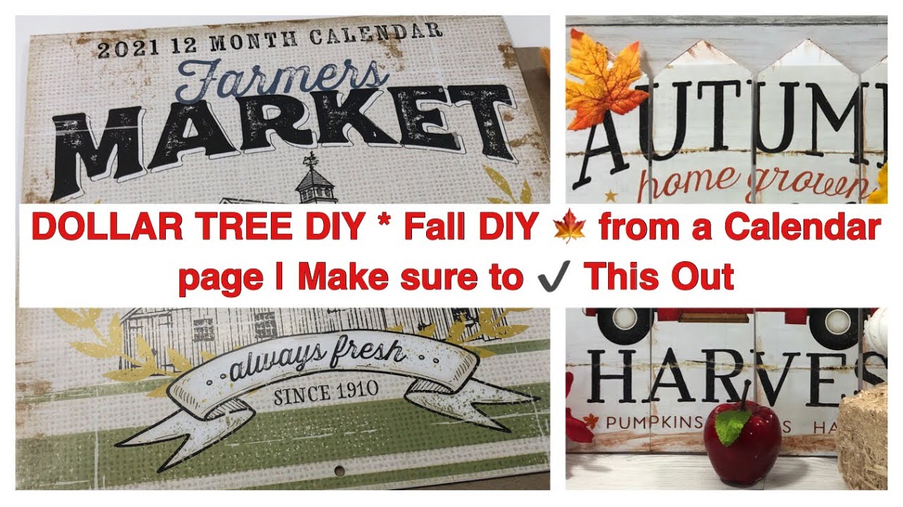 DOLLAR TREE DIY * Fall DIY 🍁 from a Calendar page | Make sure to ✔️ This Out