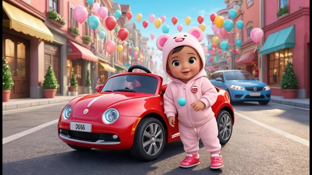 Red Car’s New Year City Ride | Kids Car Adventure Song | Holiday City Nursery Rhyme