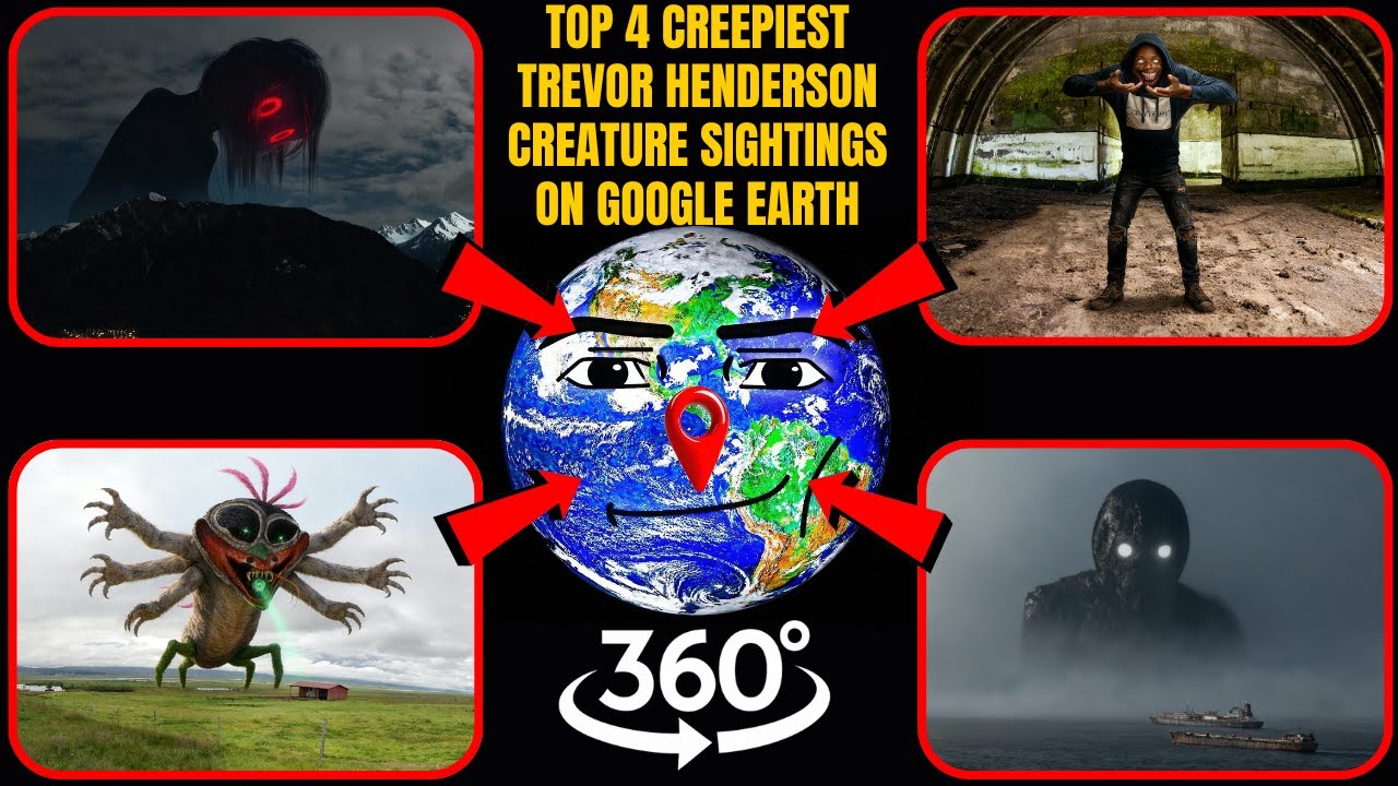 VR 360° - Top 4 Creepiest Trevor Henderson Creature Sightings on Google Earth!