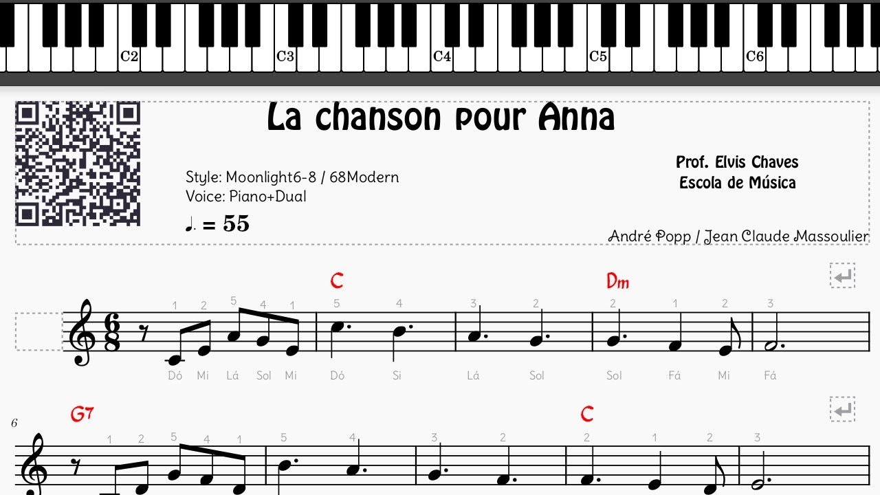 🎼 La chanson pour Anna - 486 - Tutorial Partitura e Fácil 2