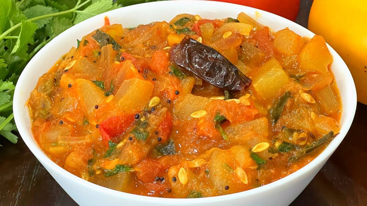 Dosakaya Tomato Curry - How To Make Dosakaya Tomato Curry-Yellow Cucumber Tomato Curry-Curry Recipe