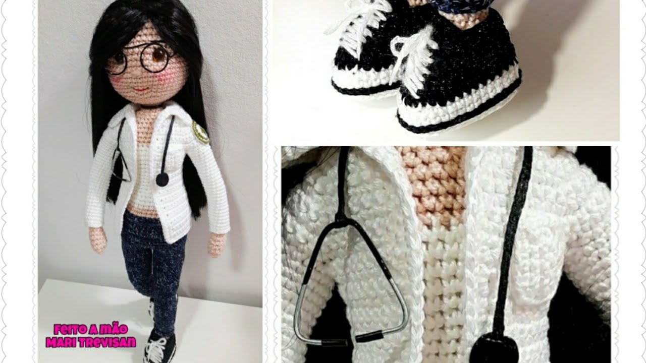 Boneca médica de amigurumi, parte 2/4 braços e corpo