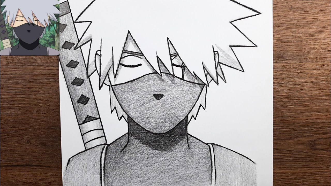 Tutorial anime drawing - How to draw Kakashi step by step