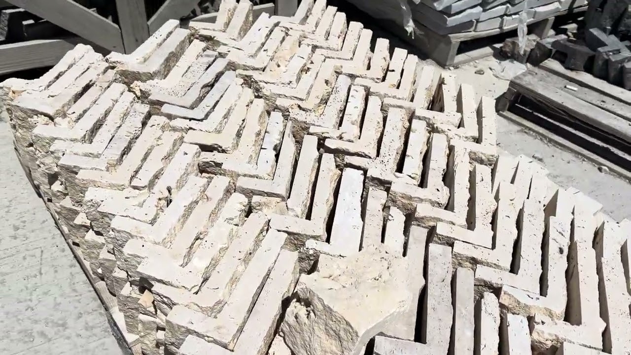 How Premium Natural Stone Limestone, travertine , marble Corners Are Made & Packed for Export