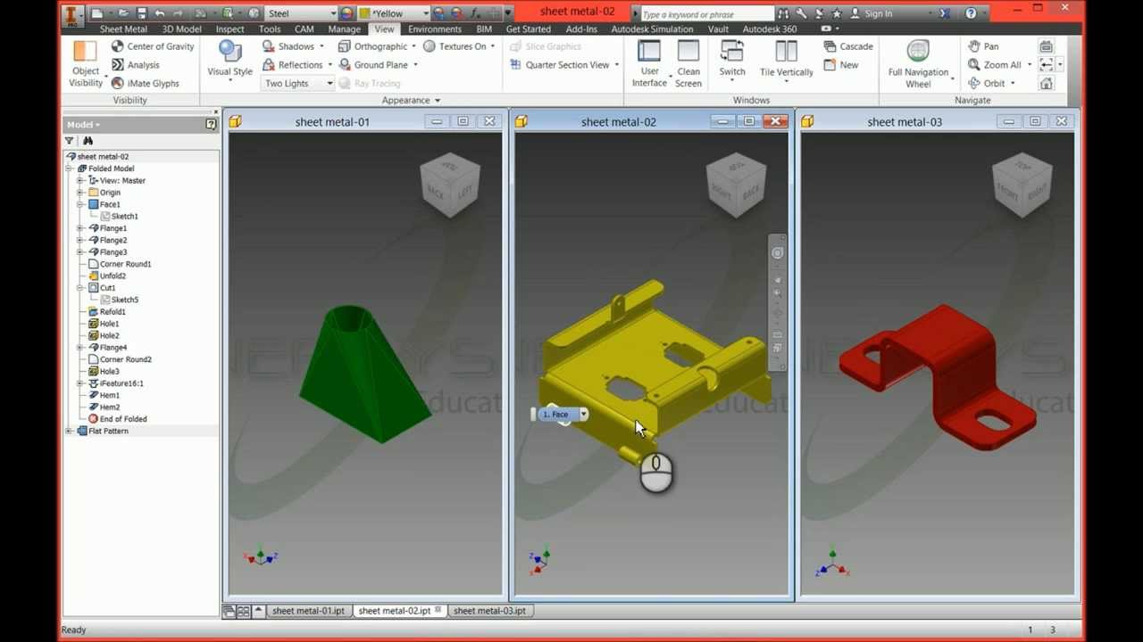 Autodesk Inventor - Basic Sheet Metal พื้นฐานงานเหล็กแผ่น