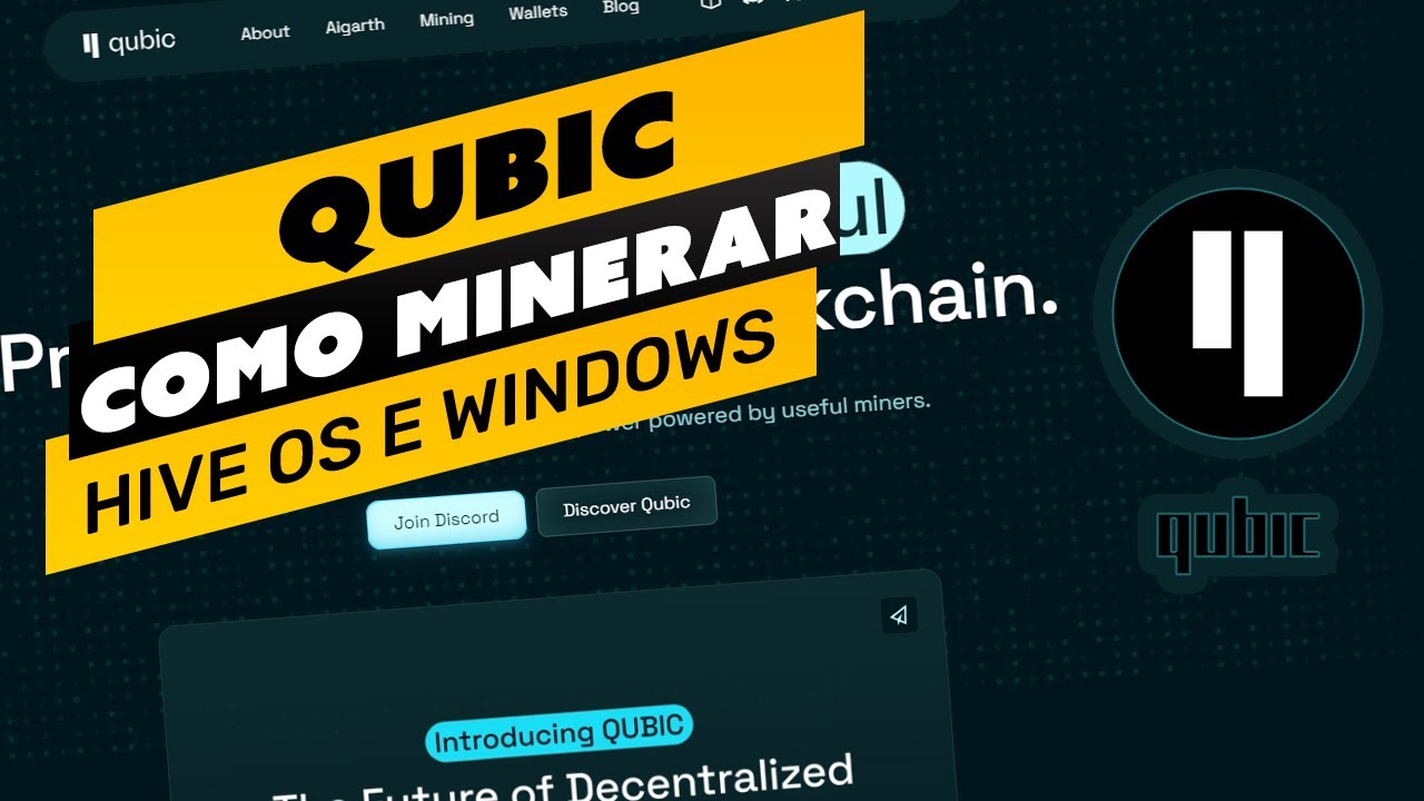 ⛏️💰 COMO MINERAR A MOEDA QUBIC(QUBIC) - PASSO A PASSO - HIVEOS E WINDOWS