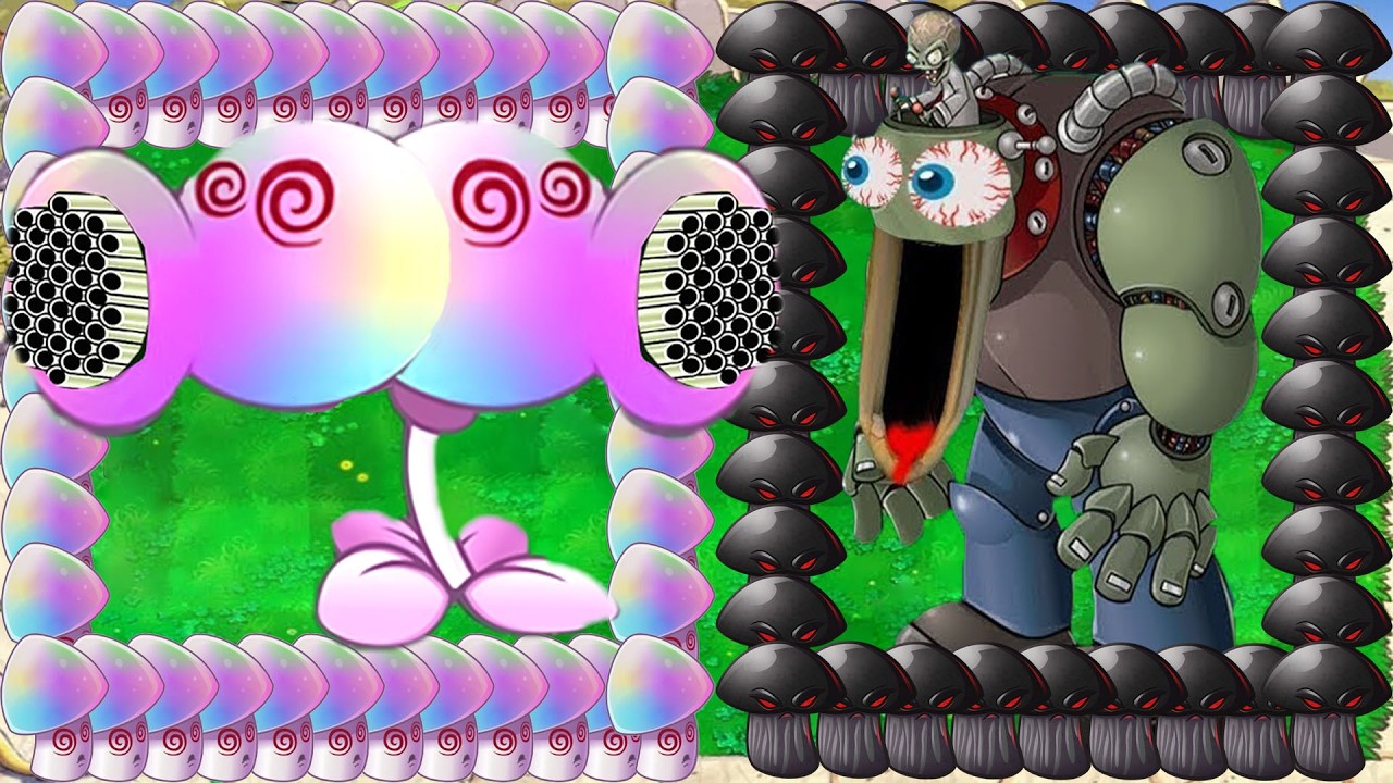Hypno Split Pea Melon X Hypno Shroom Attack Giga Zomboss vs Gargantuar - Plants vs Zombies Hack