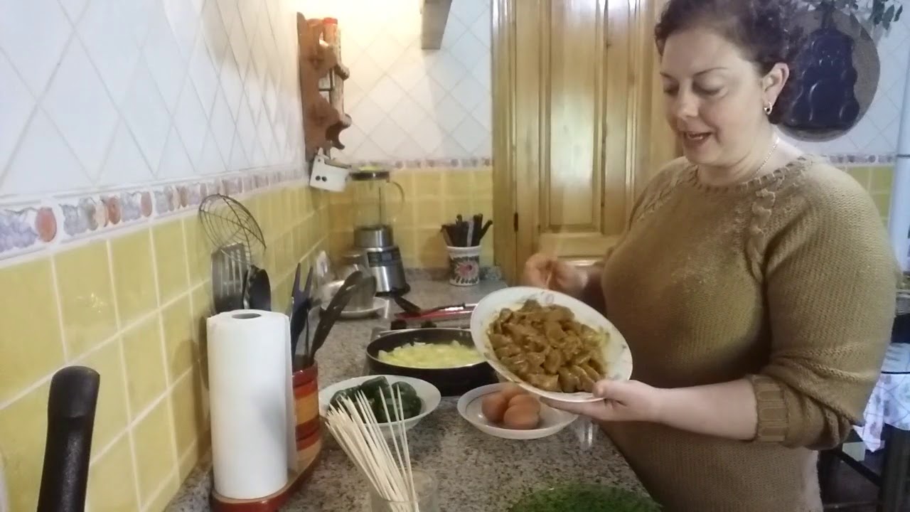 Pimientos rellenos de tortilla. Rico rico.