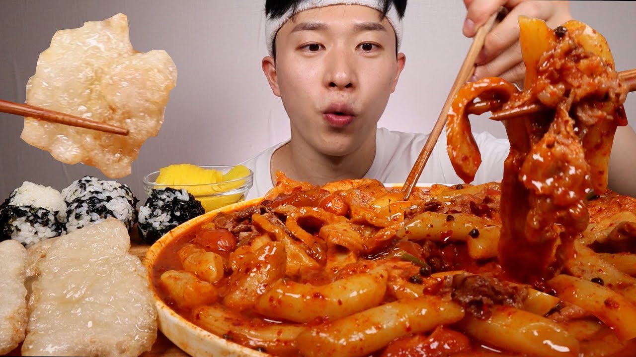 동대문엽기떡볶이 신메뉴 마라떡볶이 존맛인데..? 꿔바로우 주먹밥까지 먹어보겠습니다🔥 ASMR MUKBANG SPICY TTEOKBOKKI guobaorou RICE BALL