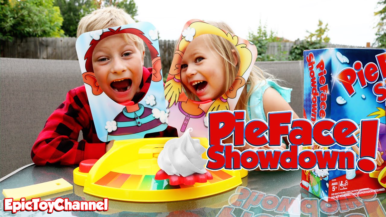 PIE FACE SHOWDOWN CHALLENGE New Fun Game + Surprise Whipped Cream In The Face Family Game For Kids